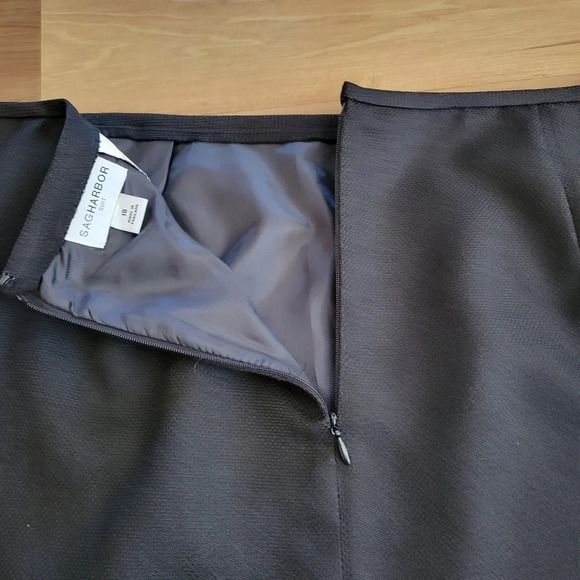 NWT SAG HARBOR SUIT Black Pencil Skirt Lined Modest Textured Size 18 - Picture 6 of 8